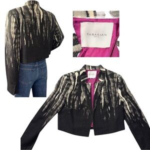 VTG Parakian Paris Women’s Cropped Wool Made in Italy Designer Jacket ~ Size 12